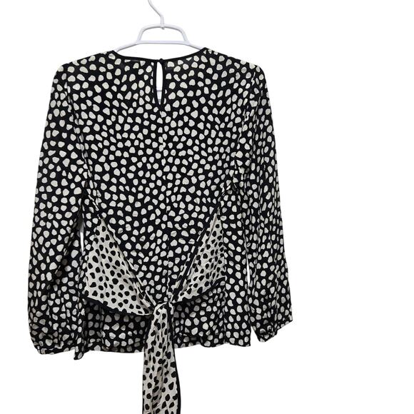 J.Crew Silk Abstract Dot Tie-Back Blouse Women’s 6 - Picture 2 of 11